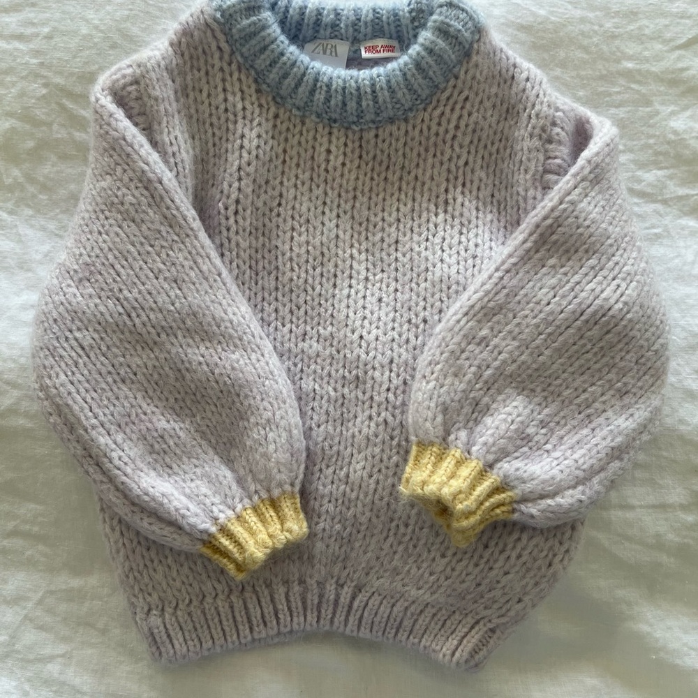 Zara kids Lavender Knit Crewneck Sweater
